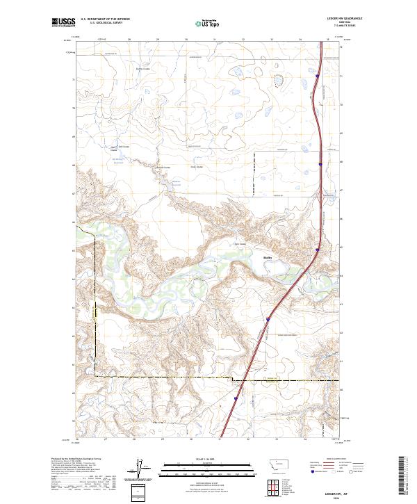Ledger NW 2024 topographic map thumbnail