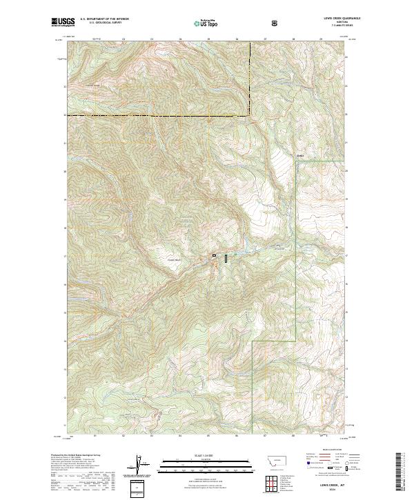 Lewis Creek topographic map thumbnail