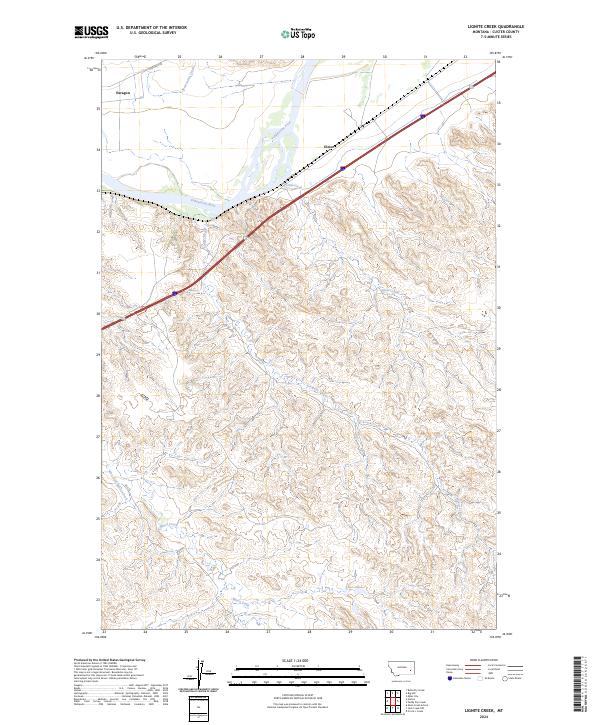 Lignite Creek topographic map thumbnail