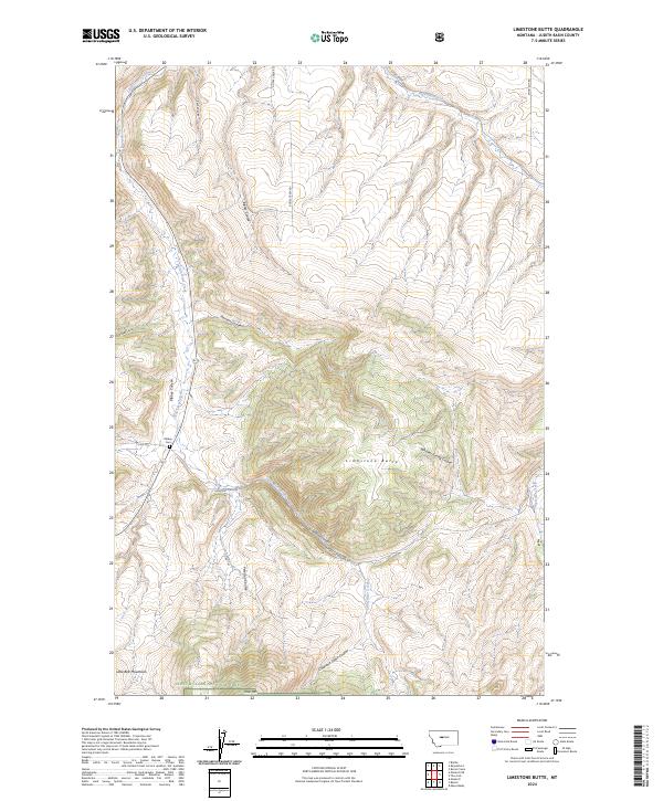 Limestone Butte 2024 topographic map thumbnail