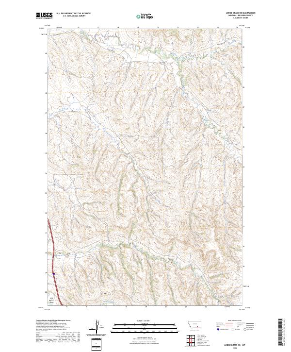 Lodge Grass NE topographic map thumbnail