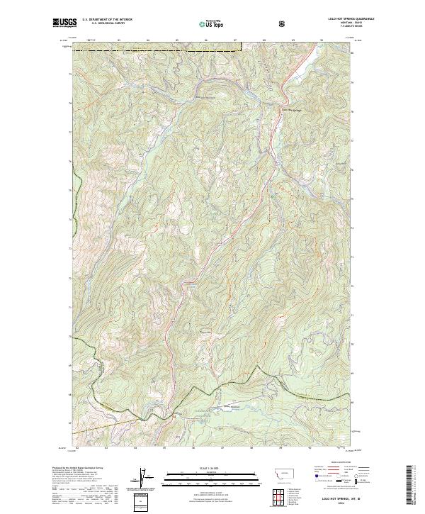 Lolo Hot Springs topographic map thumbnail