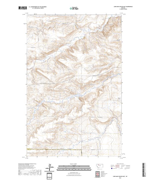 Lone Man Coulee East topographic map thumbnail