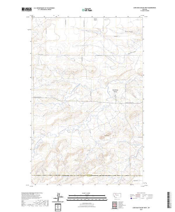 Lone Man Coulee West topographic map thumbnail