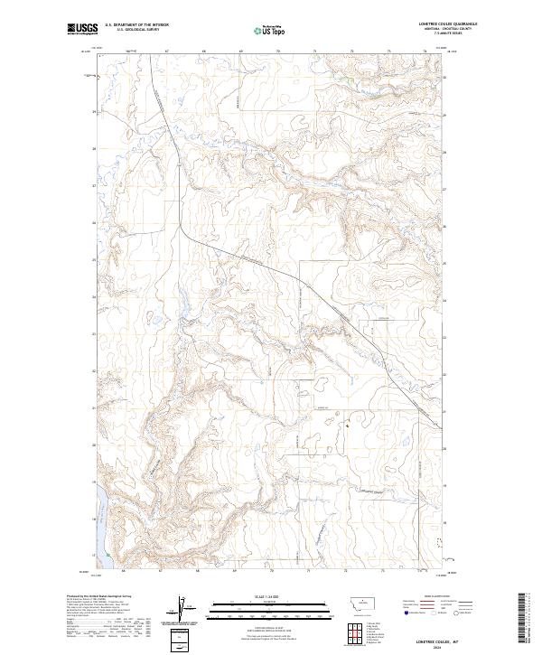 Lonetree Coulee topographic map thumbnail