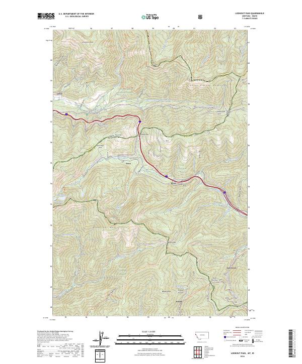 Lookout Pass 2024 topographic map thumbnail
