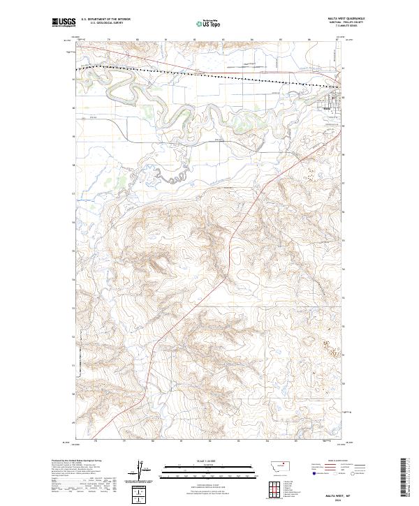 Malta West 2024 topographic map thumbnail