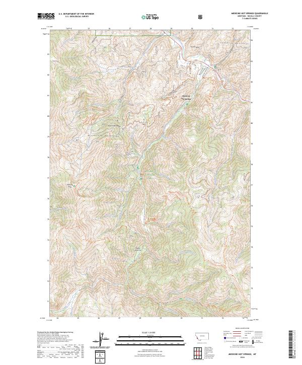 Medicine Hot Springs topographic map thumbnail