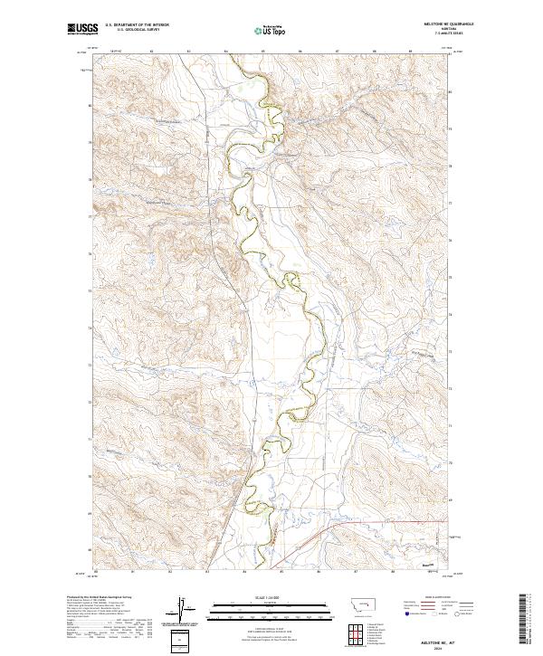 Melstone NE topographic map thumbnail