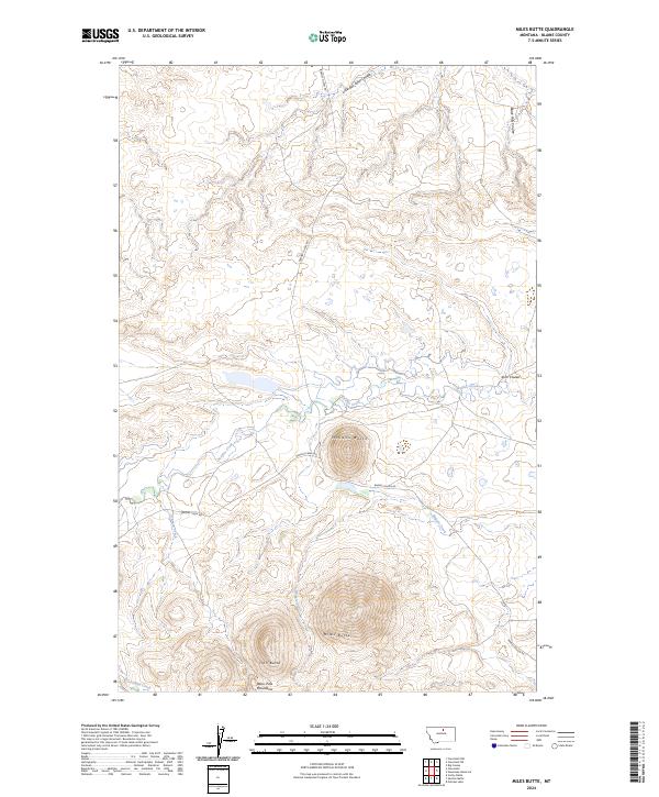 Miles Butte topographic map thumbnail