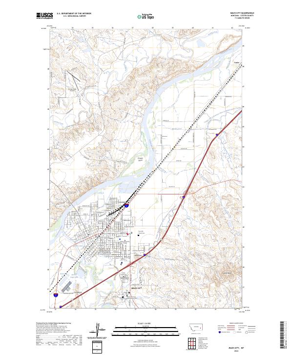 Miles City 2024 topographic map thumbnail