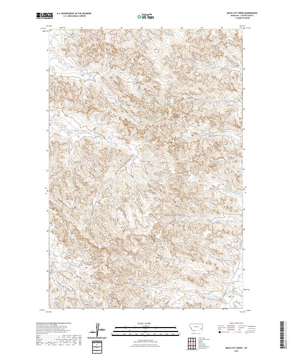 Miles City Creek topographic map thumbnail
