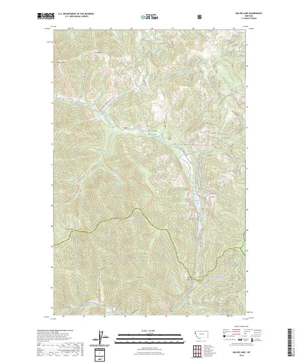 Miller Lake topographic map thumbnail