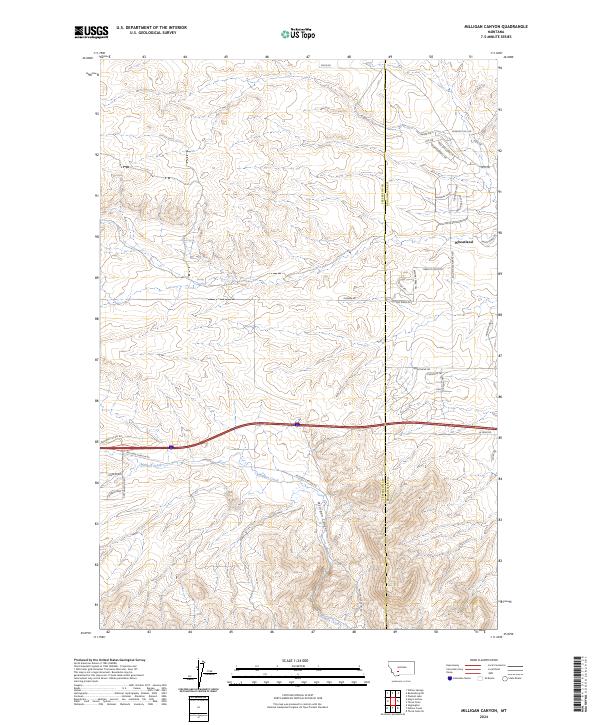 Milligan Canyon topographic map thumbnail