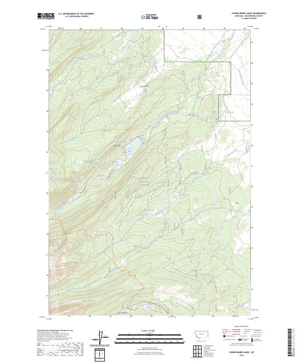 Lower Miner Lakes topographic map thumbnail