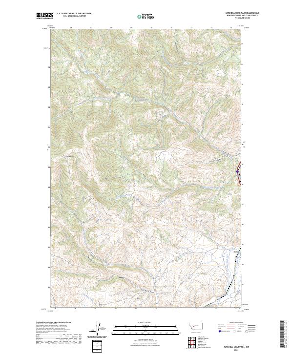 Mitchell Mountain 2024 topographic map thumbnail