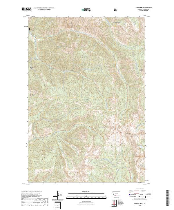 Monitor Peak 2024 topographic map thumbnail