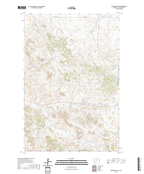 Montague Butte topographic map thumbnail