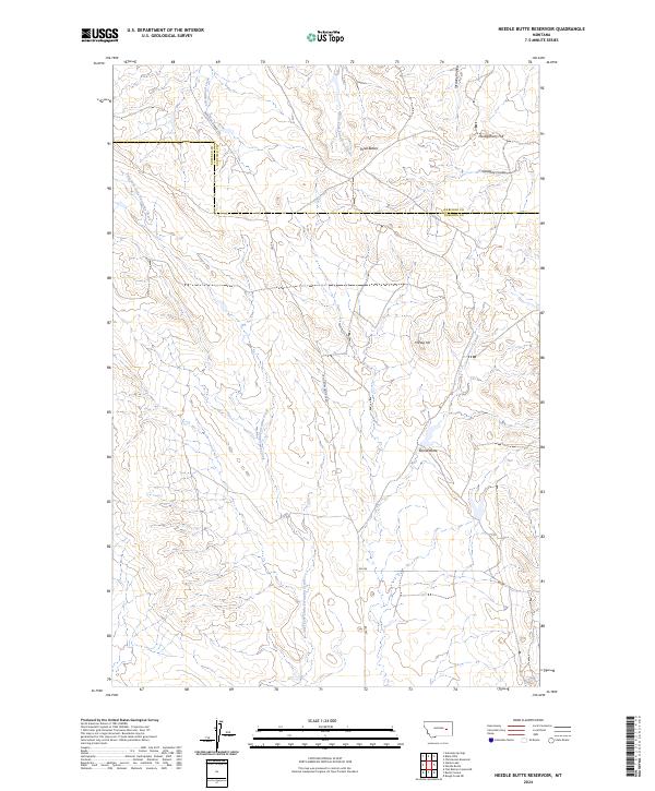 Needle Butte Reservoir topographic map thumbnail