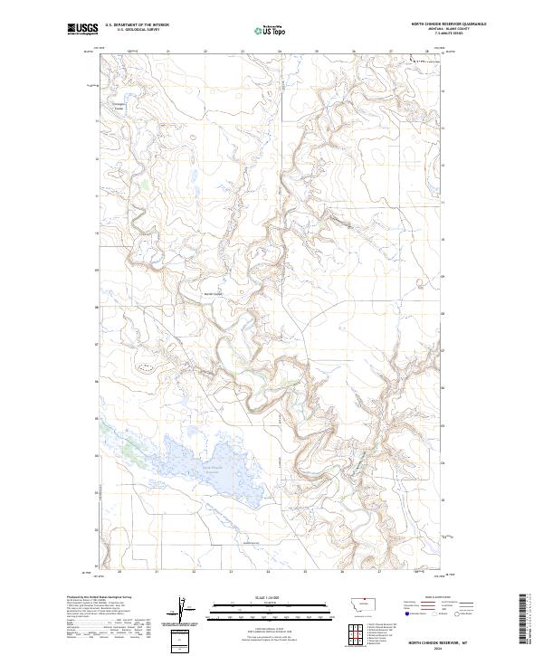 North Chinook Reservoir topographic map thumbnail
