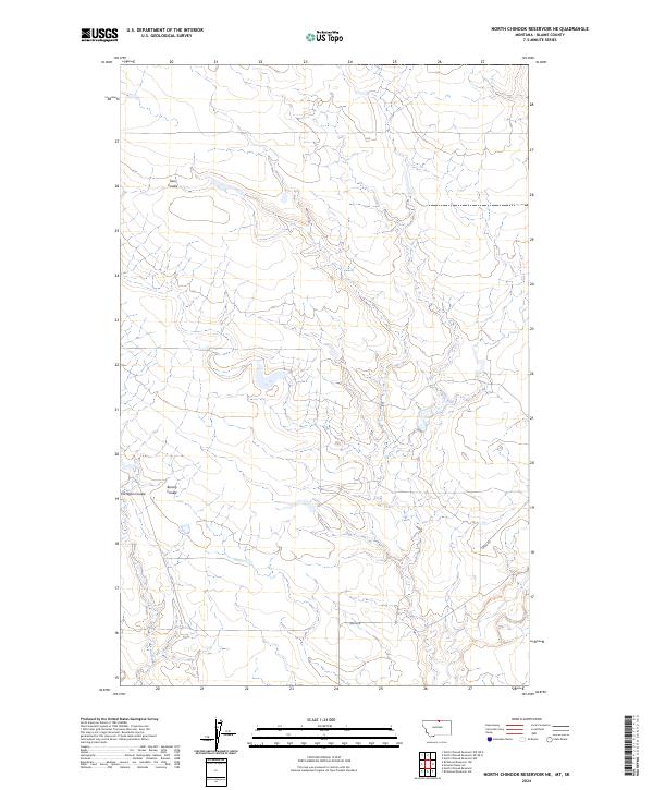 North Chinook Reservoir NE topographic map thumbnail
