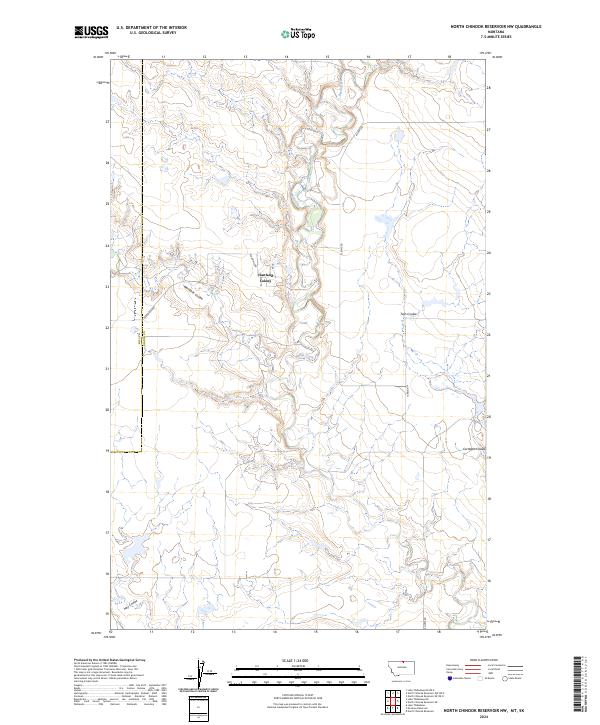 North Chinook Reservoir NW topographic map thumbnail