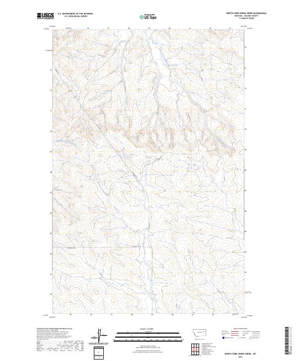 North Fork Horse Creek topographic map thumbnail