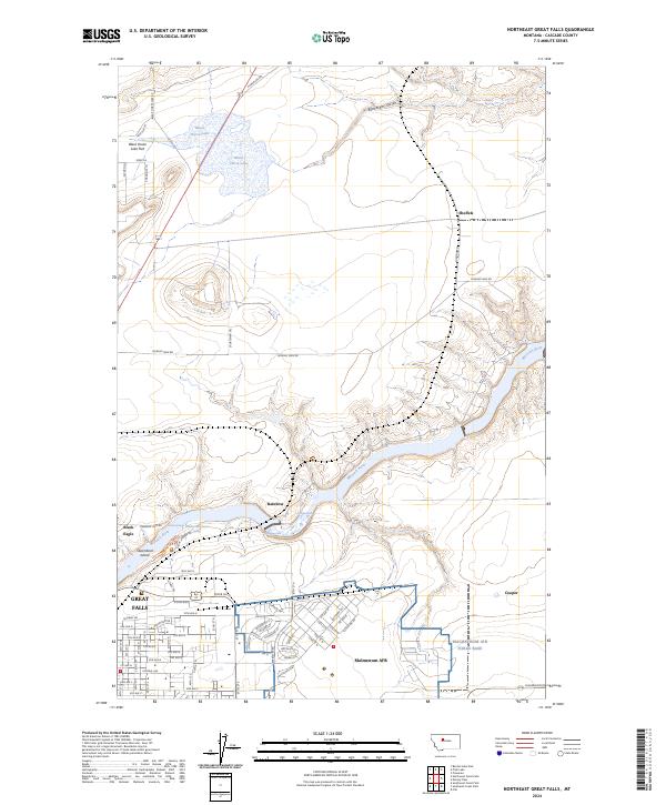 Northeast Great Falls topographic map thumbnail