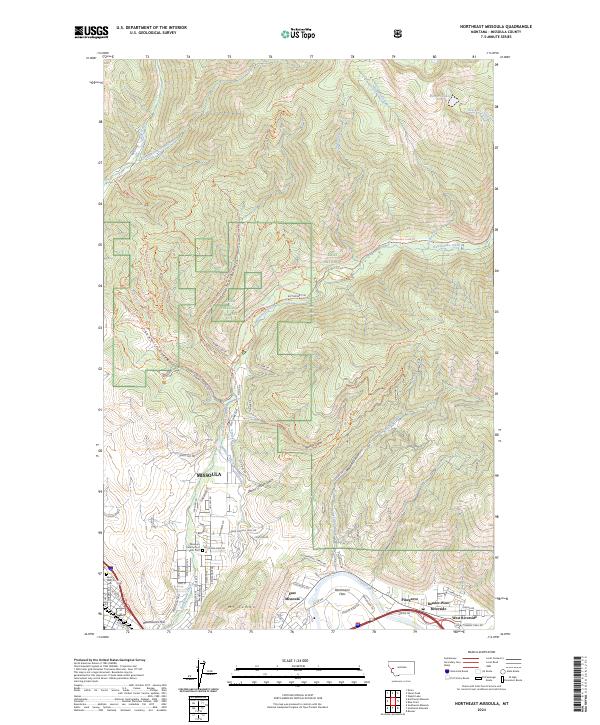 Northeast Missoula topographic map thumbnail