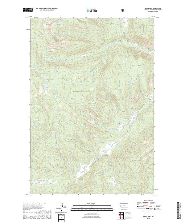Odell Lake topographic map thumbnail