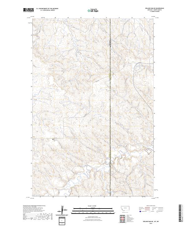 Odland Dam NE topographic map thumbnail