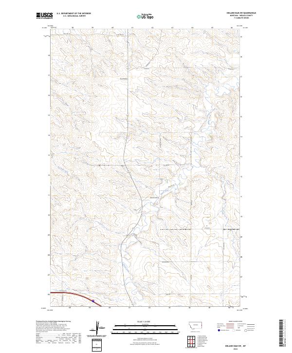 Odland Dam SW topographic map thumbnail