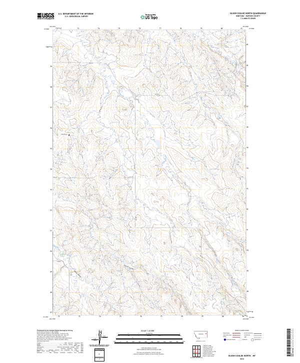 Olson Coulee North topographic map thumbnail