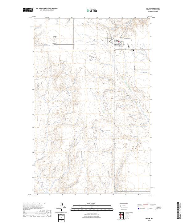 Opheim 2024 topographic map thumbnail