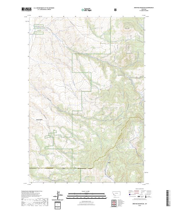 Orofino Mountain topographic map thumbnail