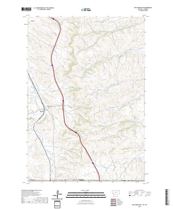 Pass Creek East topographic map thumbnail