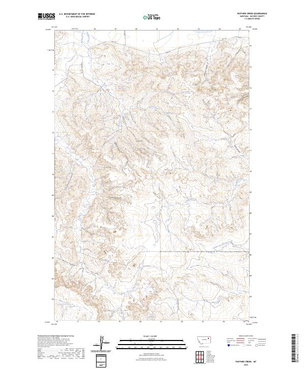 Pasture Creek topographic map thumbnail