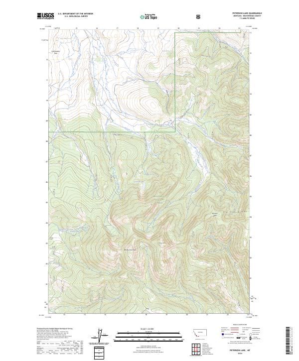 Peterson Lake topographic map thumbnail