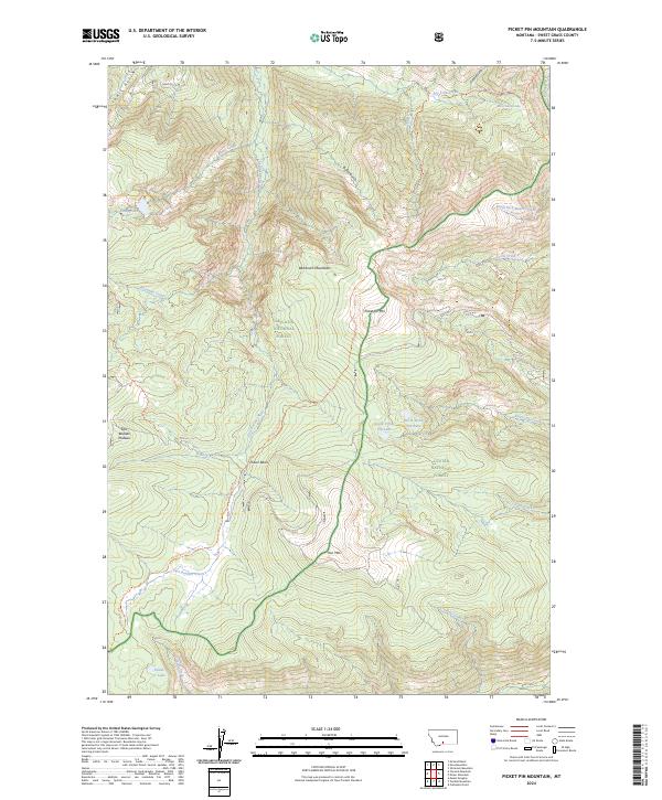 Picket Pin Mountain topographic map thumbnail