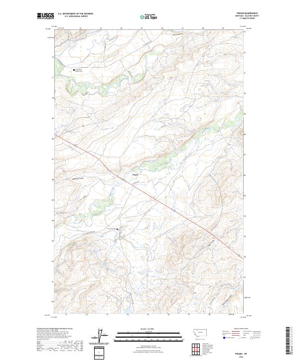 Piegan topographic map thumbnail