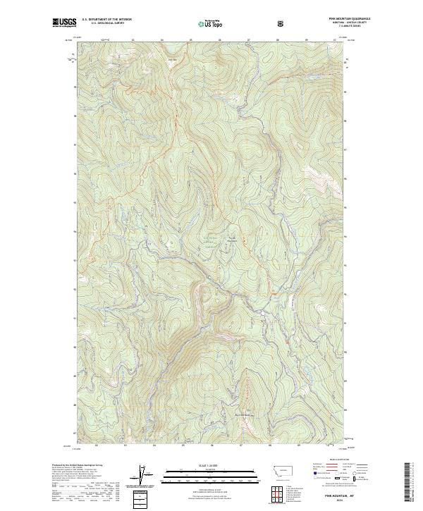 Pink Mountain topographic map thumbnail