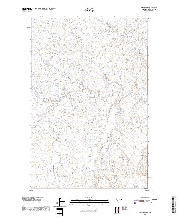 Pipes Coulee topographic map thumbnail