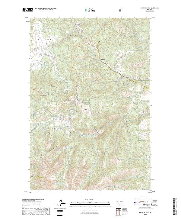 Pipestone Pass topographic map thumbnail