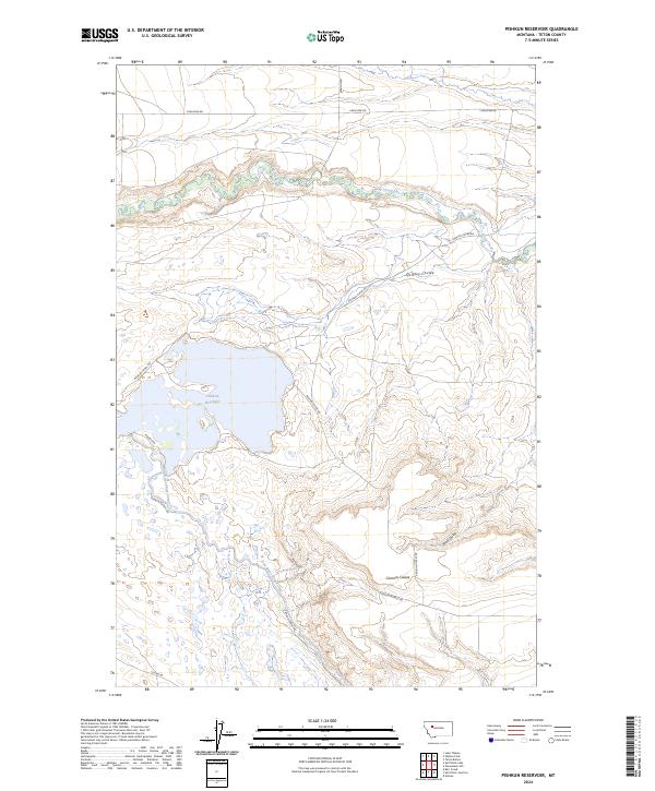 Pishkun Reservoir topographic map thumbnail