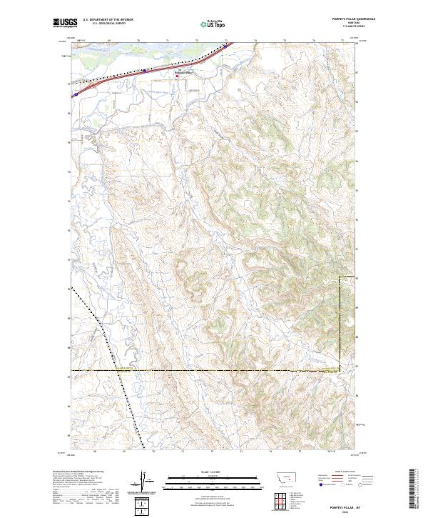 Pompeys Pillar topographic map thumbnail