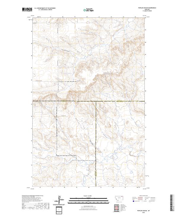 Poplar Coulee topographic map thumbnail