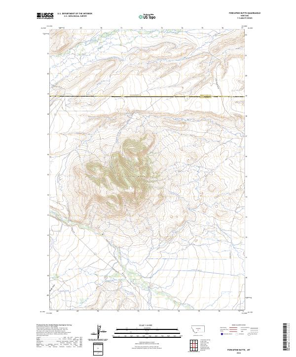 Porcupine Butte topographic map thumbnail