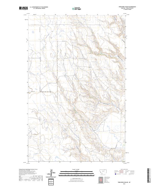 Porcupine Coulee topographic map thumbnail