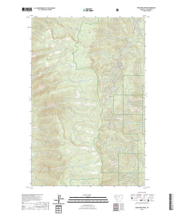 Porcupine Creek topographic map thumbnail