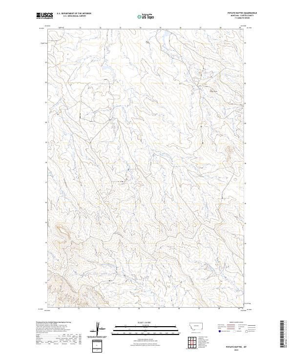 Potato Buttes topographic map thumbnail